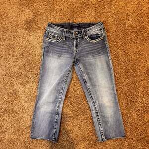 Vigoss Jeans Womens 30x21 The Dublin Capri Western Embroidered Rhinestones